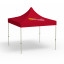 Pavillon pliable Basic, 3 x 3 m, rouge, toit avec 1 logo imprimé (Coté 1)