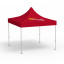 Pavillon pliable Premium, 3 x 3 m, rouge, toit avec 1 logo imprimé (Coté 1)