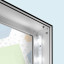 Détail : Stand d'affichage Q-Frame® LED - coin supérieur