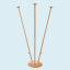 Support drapeaux de table, bois - alignement de 3 mâts