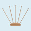 Support drapeaux de table, bois - 5 mâts alignés