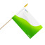Petite drapeau avec tige en bois à pointe jaune