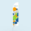 Bowflag® Basic / Beachflag à bord concave, fourreau blanc 