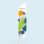 Bowflag® Basic / Beachflag à bord inférieur convexe, fourreau blanc