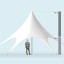 Pavillon/ tente étoile ø 12 m, non imprimée, aperçu de la hauteur du système