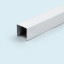 Solide profilé carré en acier : thermo laqué blanc (30 x 30 mm / 0,8 mm)