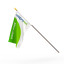 Drapeau à agiter, double couche avec impression différente recto-verso, verso
