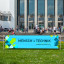 Bandeau d'annonce foire-exposition 100 cm avec poteaux et ancrages