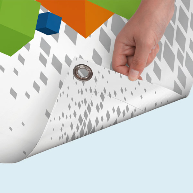 Bâche banderole PVC, format paysage, impression recto-verso