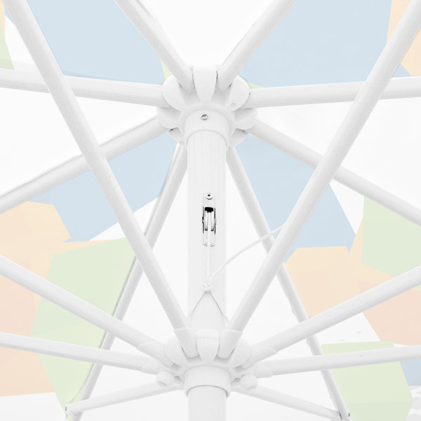 Parasol / petit parasol avec manivelle, détail de la poulie avec corde