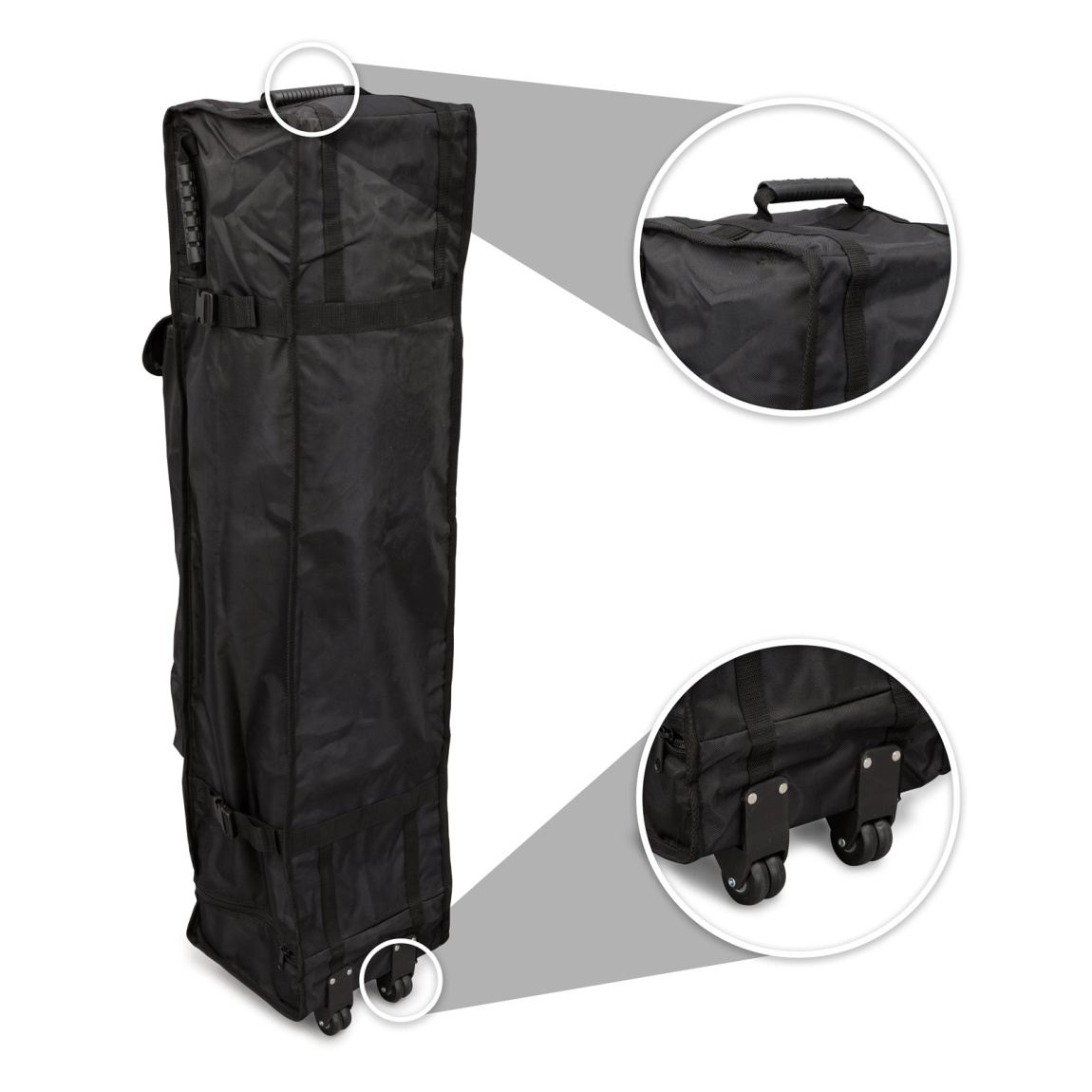 Trolley textile, avec 2 paires de roulettes et poignée