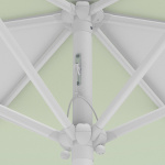 Parasol / petit parasol avec manivelle, détail du mécanisme à corde