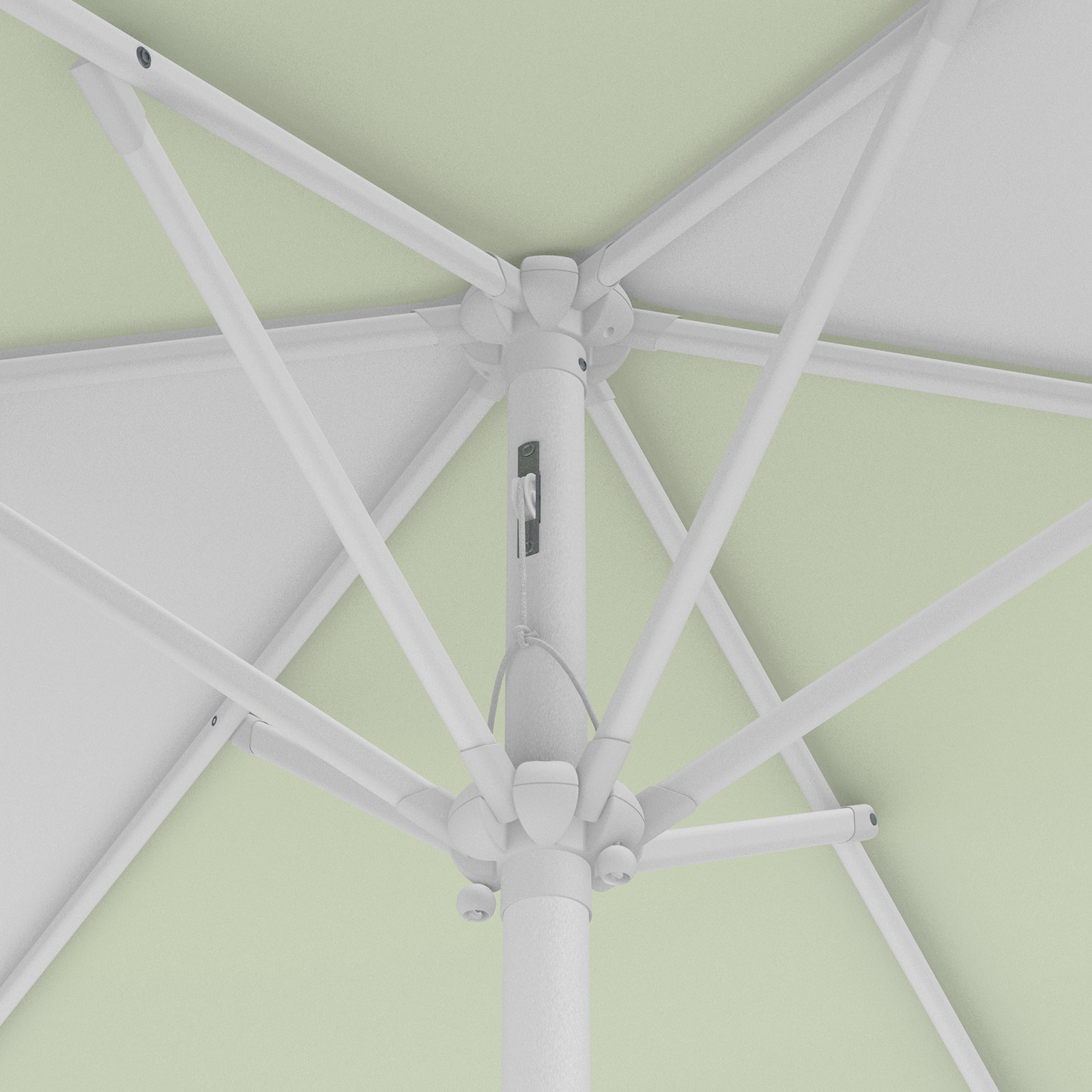 Petit parasol avec manivelle, détail du cordage