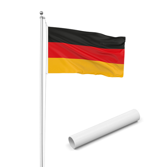 Mât de drapeau Economy mit douille de sol et drapeau d'Allemagne