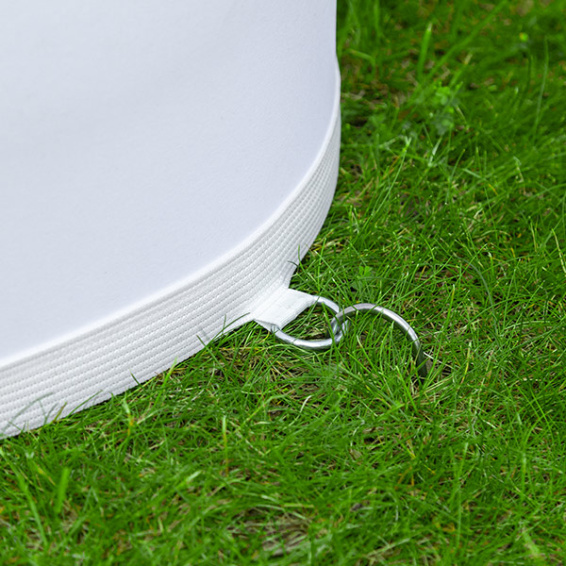 Fixation de la colonne gonflable par 3 anneaux en D + crochets en U