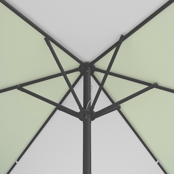 Petit parasol avec manivelle, couronne vue de dessous