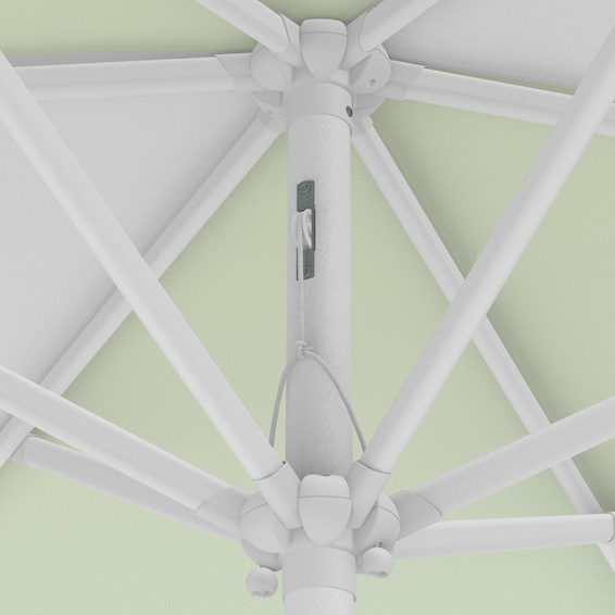 Petit parasol avec manivelle, détail du cordage