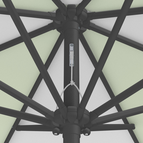 Parasol / petit parasol avec manivelle, détail du mécanisme à corde