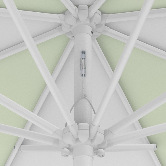 Parasol / petit parasol avec manivelle, détail du mécanisme à corde