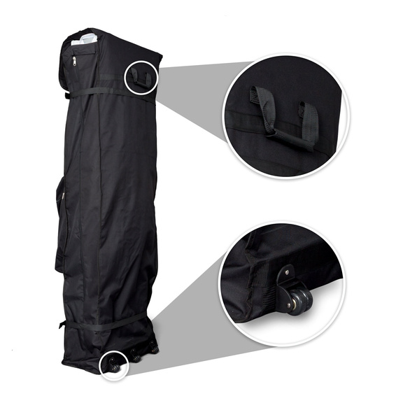 Trolley en tissu avec poignée et 3 paires de roulettes