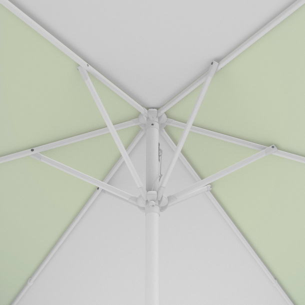 Petit parasol avec manivelle, couronne vue de dessous