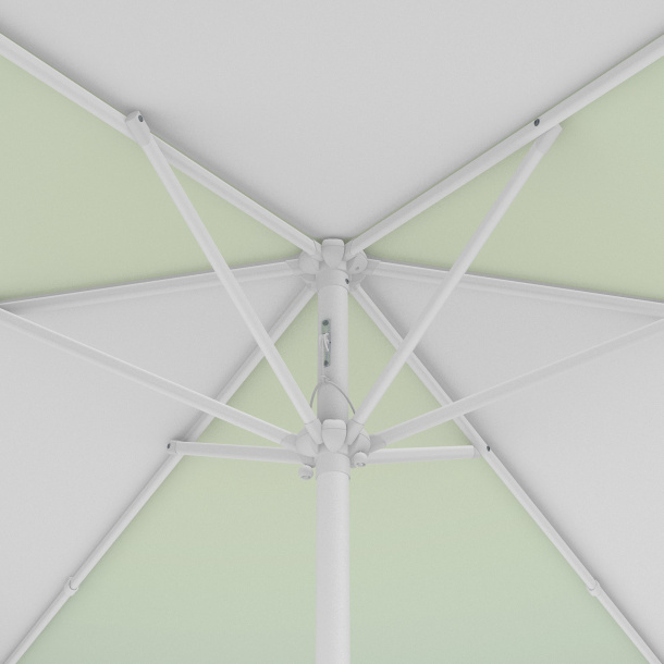 Parasol / petit parasol avec manivelle, vue de la couronne par en-dessous