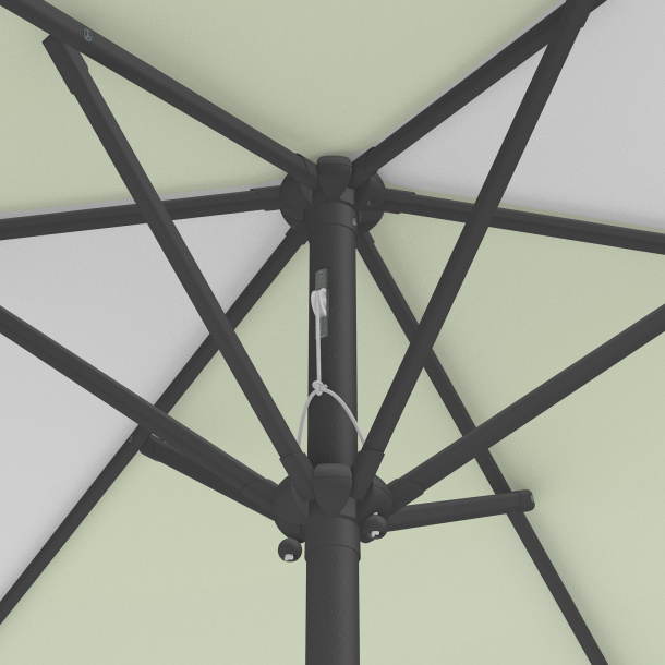 Petit parasol avec manivelle, détail du cordage