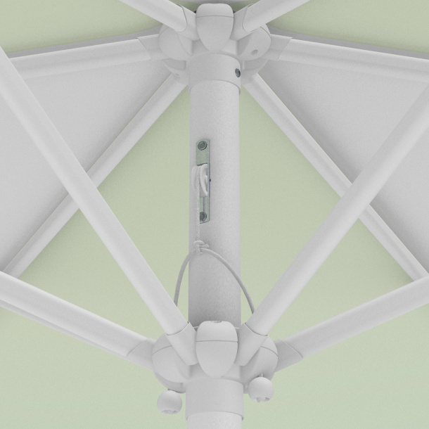 Parasol / petit parasol avec manivelle, détail du mécanisme à corde