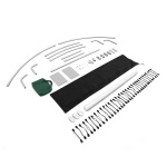 Mur d'affichage Basic incurvé et en arc, contenu de la livraison (taille du système : 310 x 130 x 56 cm)