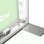 bloc d'alimentation intégré discrètement dans le cadre, cadre avec passage de câble inclus