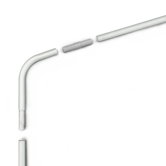 Mur d'affichage Basic incurvé et en arc, segments angulaires/mâts et connecteurs