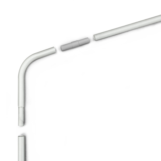 Mur d'affichage Basic incurvé et en arc, segments angulaires/mâts et connecteurs