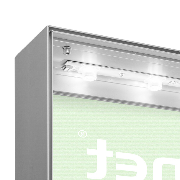 Détail : écran mural Q-Frame® LED, coin supérieur