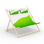 Chaise longue en bois avec 2 coussins d'appui-tête (option en supplément)