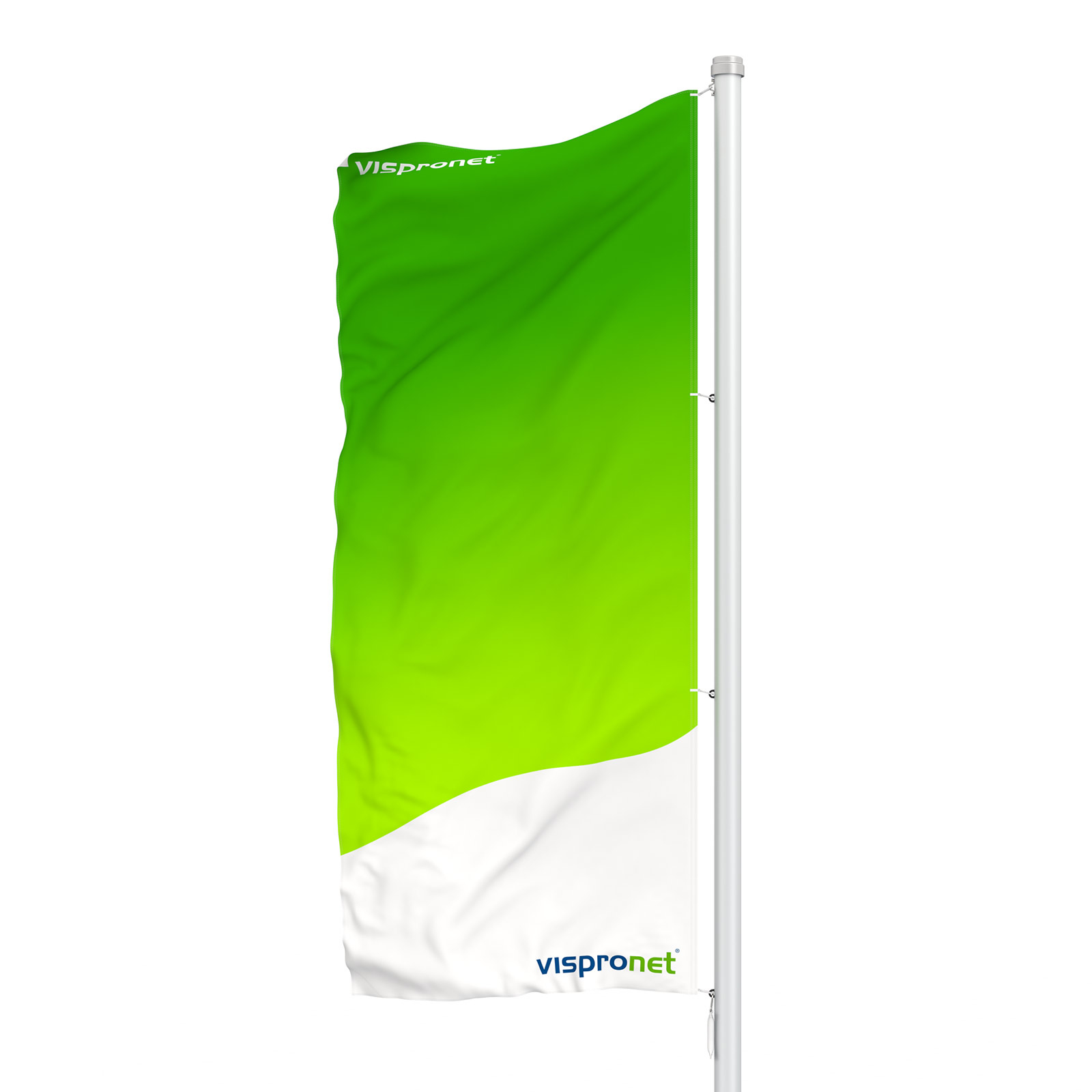 Drapeau double couche, impression différente recto-verso, vue verso