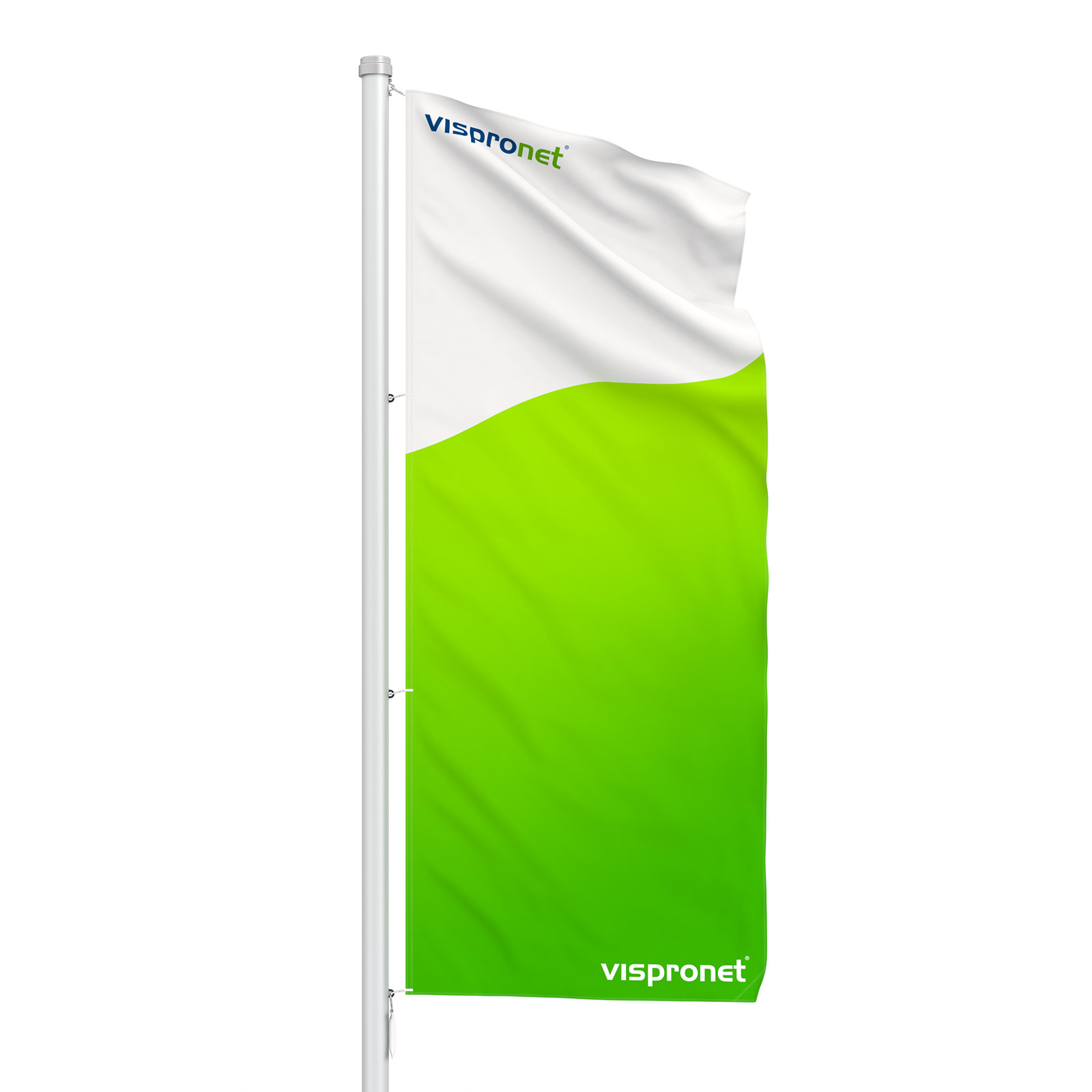 Drapeau double couche, impression identique recto-verso, vue recto