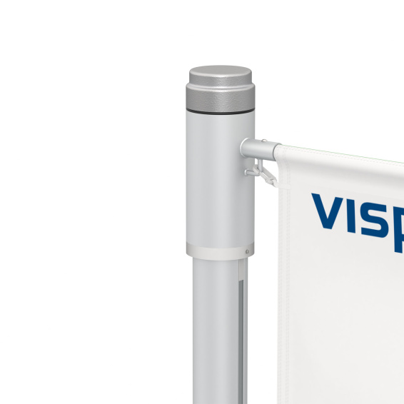 Drapeau double couche avec potence, détail haut