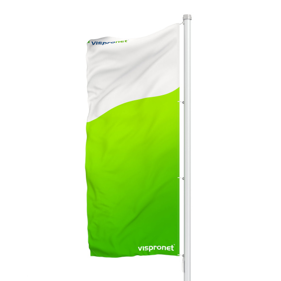 Drapeau double couche, impression identique recto-verso, vue verso