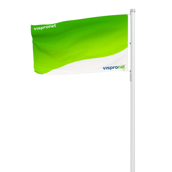 Drapeau double couche, impression différente recto-verso, vue verso