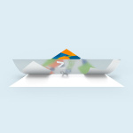 Impression de blanc derrière les couleurs : motif opaque, champs non imprimés sont gris argentés / translucides