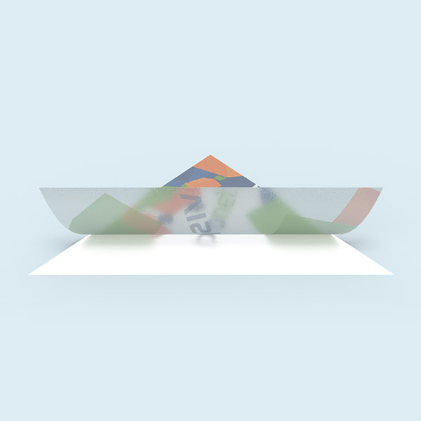 Sans impression de blanc : motif translucide, surfaces non imprimées restent gris argentées / translucides