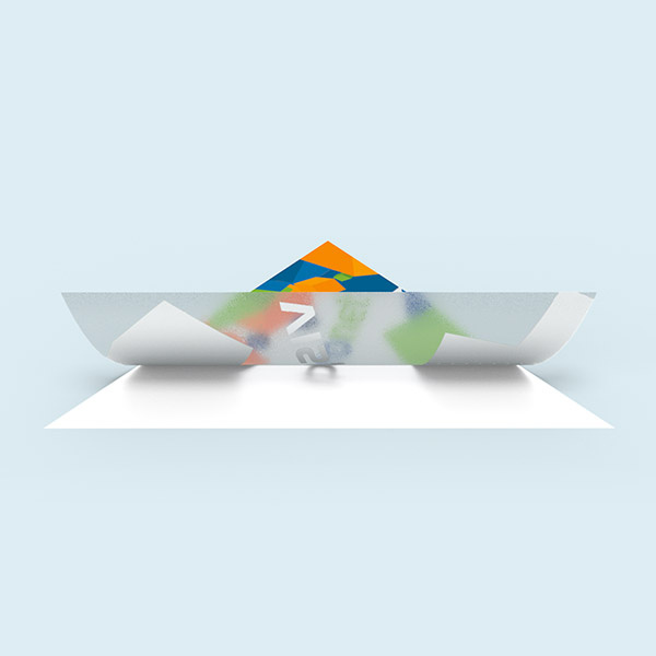 Impression de blanc derrière les couleurs : motif opaque, champs non imprimés sont gris argentés / translucides