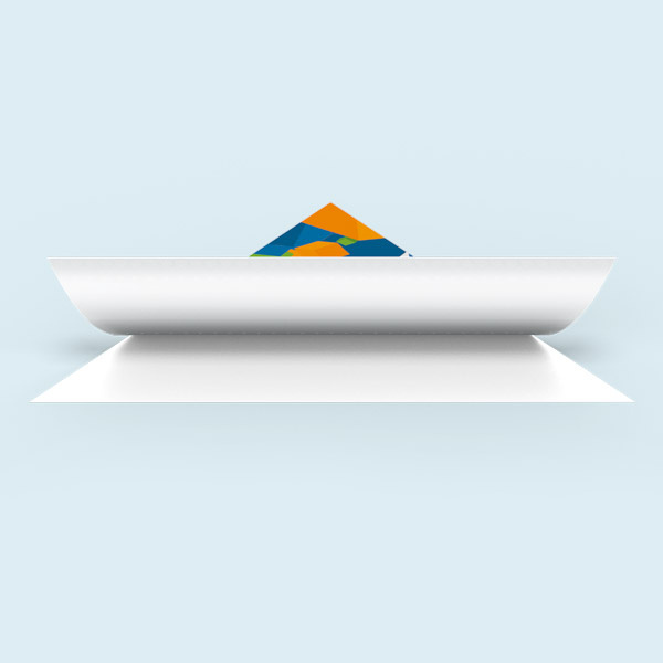 Recto imprimé, surfaces non imprimées et dos restent blancs