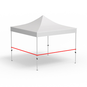 2 barres transversales pour cloisons mi-hauteur, tente pliante Eco, variante d'angle (3 m | 3 m)