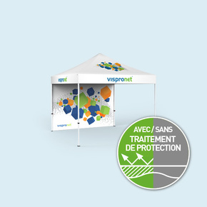 Tente pliante Eco 3 x 3 m - 1 cloison, avec impression