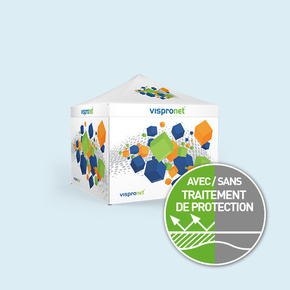 Tente pliable Eco 3 x 3 m - 4 cloisons, avec impression