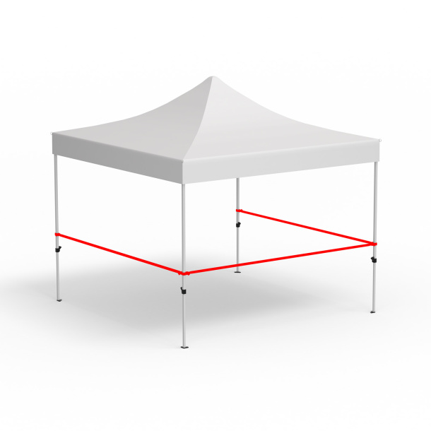 3 barres transversales pour cloisons mi-hautes, supports inclus, variante d'angle (3 m|3 m|3 m)
