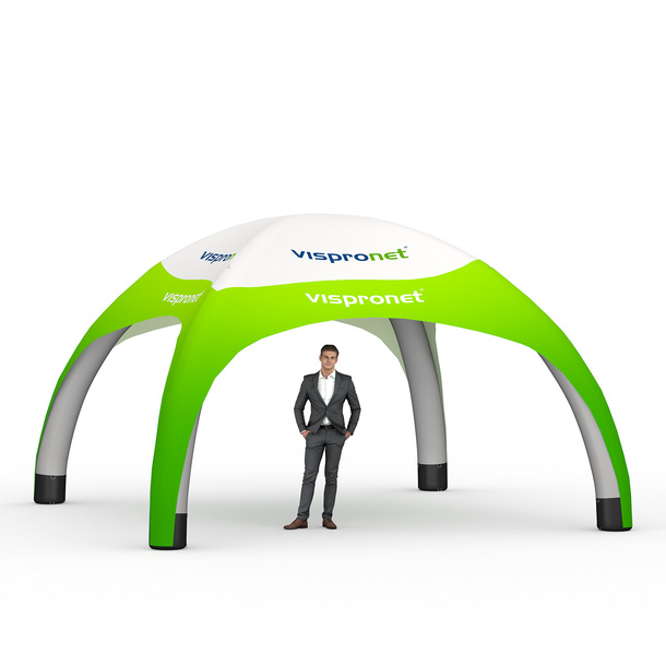 Pavillon gonflable 6 x 6 m - comparaison des tailles