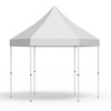 Pavillon pliable Select Hexagon 4 m, toit et volant blancs, non imprimés