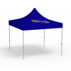 Pavillon pliable Basic, 3 x 3 m, bleu, toit avec 1 logo imprimé (Coté 1)